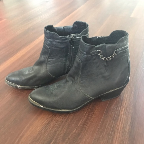 Durango Black Leather Western Ankle Boots - Picture 2 of 5